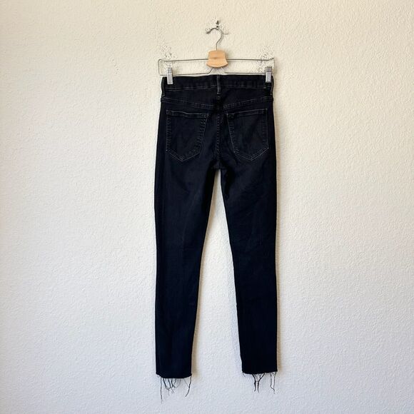 MOTHER Looker Ankle Fray Jeans Blackbird Denim High Waisted Skinny - Picture 2 of 15